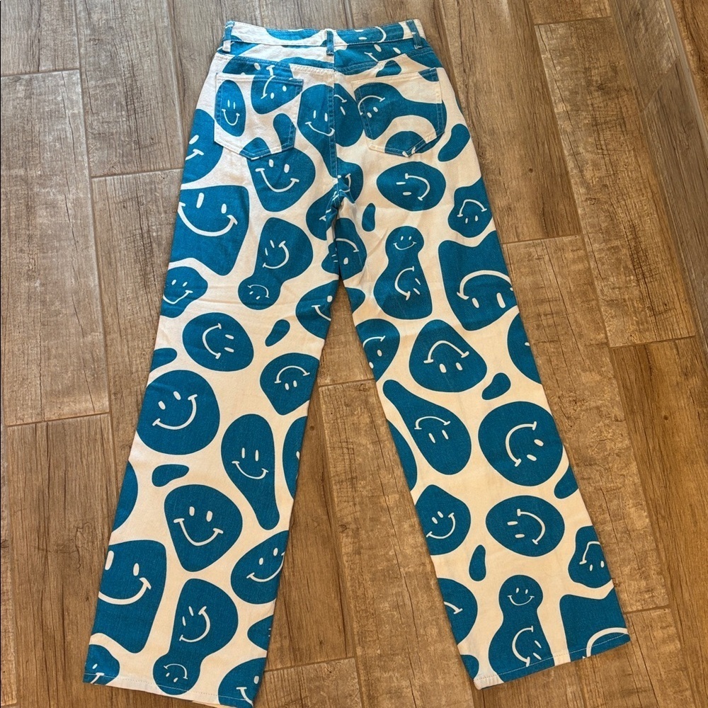 Bacio Blue Smiley Face Pants - Picture 3 of 3